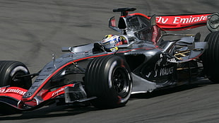 red and black F-1, Formula 1, McLaren Formula 1, car HD wallpaper