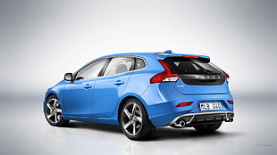 blue Volvo V60 5-door hatchback, car, Volvo V40, blue cars HD wallpaper