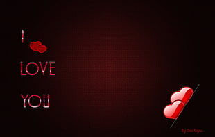 red and white i love you text, love, artwork HD wallpaper