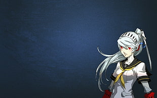 gray haired girl anime character HD wallpaper