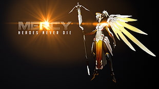 Mercy Heroes Never Die digital wallpaper HD wallpaper