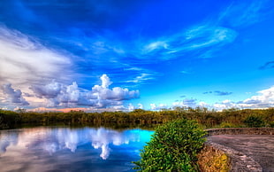body of water under clouds during daytime HD wallpaper