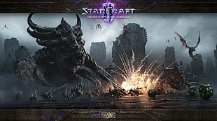 Star Craft game poster, Starcraft II, video games HD wallpaper