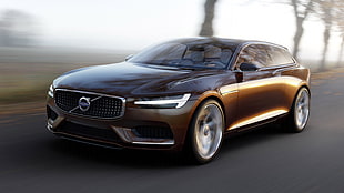 brown Volvo concept car HD wallpaper