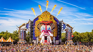 Mandrake stage, Defqon.1, hardstyle, music stage, colorful HD wallpaper