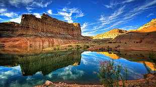 landscape photo of rock formation, landscape, nature, rock, water