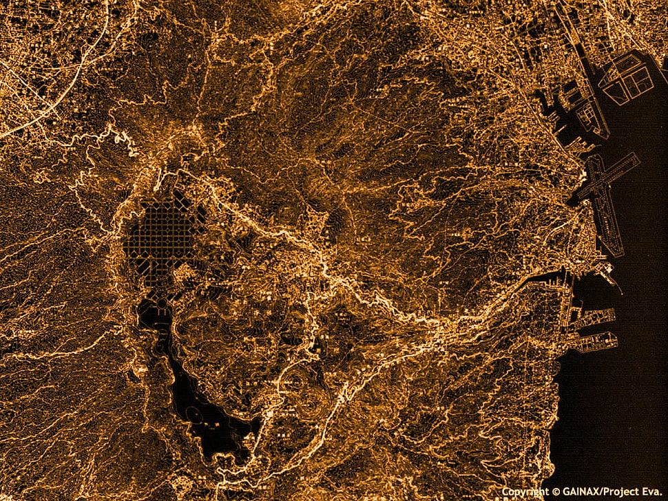 Project Eva map, Neon Genesis Evangelion, map, Tokyo, Hakone HD wallpaper