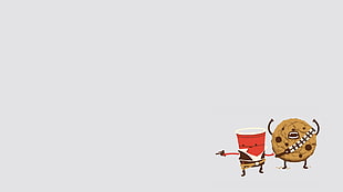 illustration of red cup and cookie, minimalism, Star Wars, Han Solo, Chewbacca HD wallpaper