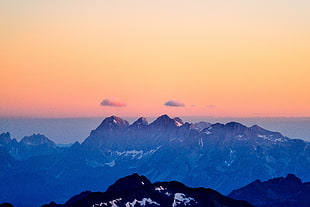 mountain, Mountains, Fog, Sunset