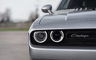 black and gray Challenger vehicle, car, Dodge, Dodge Challenger, vehicle front HD wallpaper