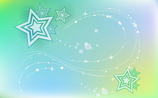 green and blue stars digital wallpaper HD wallpaper