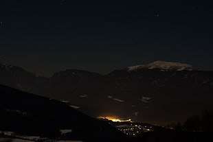 mountains, night, stars, mountains