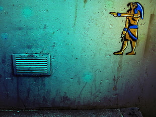 white metal air vent, graffiti, Egypt, wall HD wallpaper