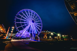 lightened London, Eye during night time