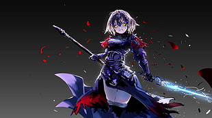 woman holding two sword digital wallpaper HD wallpaper