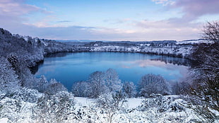 body of water, Germany, winter, Rheinland-Pfalz, lake HD wallpaper