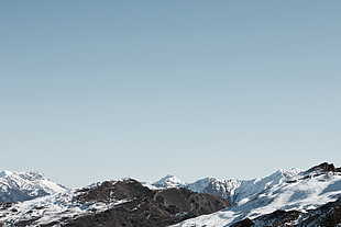 snow mountain, mountains, sky, winter, landscape