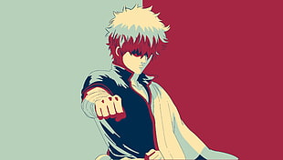 man with white top cartoon character screenshot, Gintama, Sakata Gintoki HD wallpaper