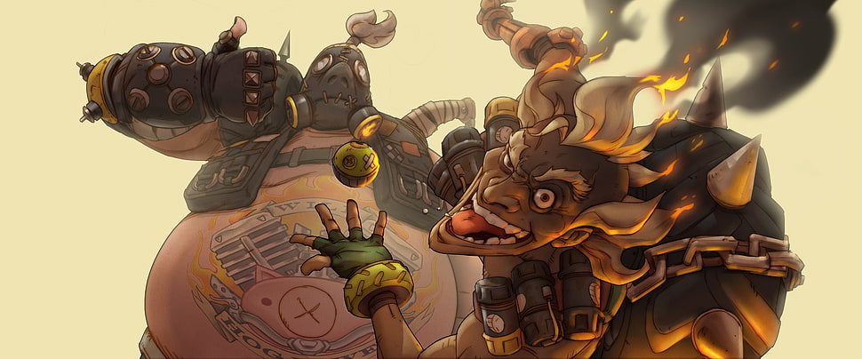 Overwatch character digital wallpaper, Blizzard Entertainment, Overwatch, Roadhog, Roadhog (Overwatch) HD wallpaper