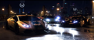 gray sports car, Need for Speed, multiplayer, PlayStation 4, Lamborghini HD wallpaper