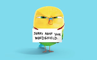 yellow and green bird illustration, text, birds, artwork, yellow HD wallpaper