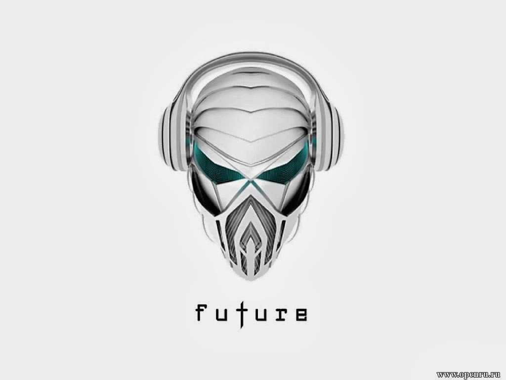 Future logo, headphones, robot, minimalism, artwork HD wallpaper | Wallpaper  Flare