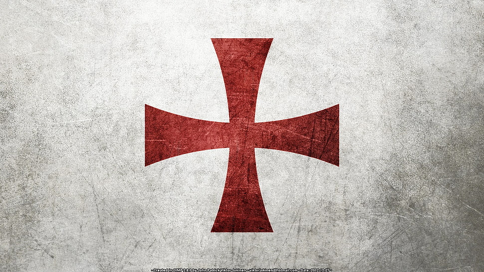 red cross logo, cross, knight, Templar, catholic HD wallpaper
