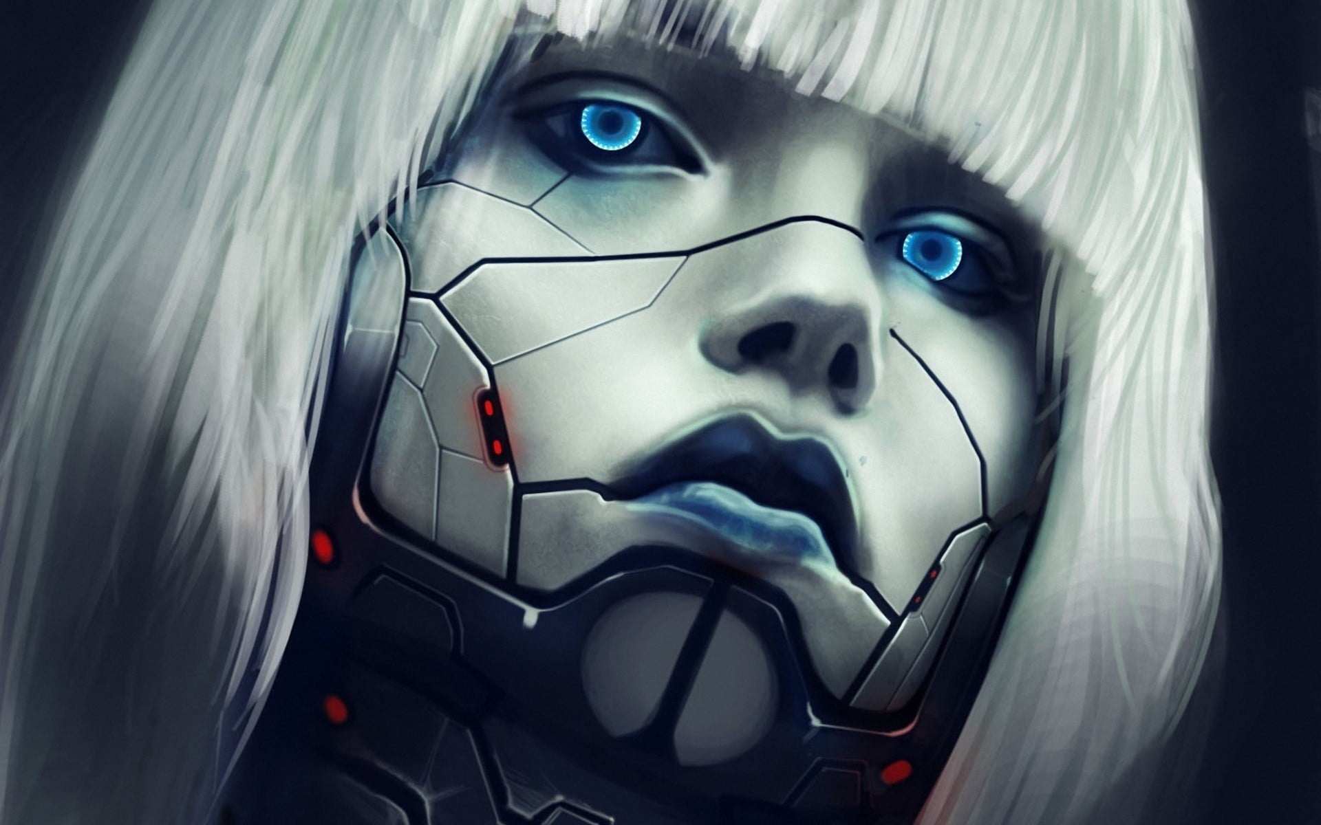 Teal-haired anime 3D character, robot, white hair, crying, short hair HD  wallpaper | Wallpaper Flare