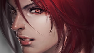 female animated character portrait wallpaper, League of Legends, Shyvana  (League of Legends), Shyvana, redhead HD wallpaper