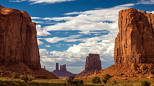 brown rock formations, landscape, canyon, desert