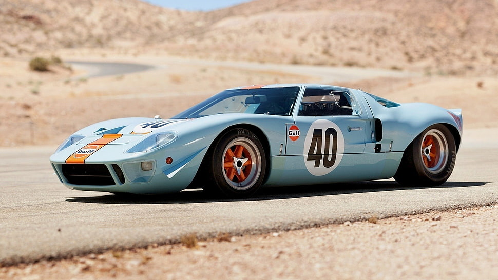 teal coupe, car, sports car, Ford GT40, coupe HD wallpaper