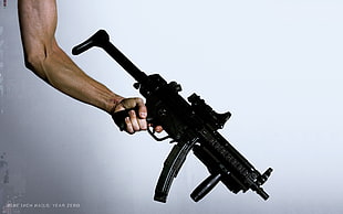 black and gray assault rifle, Nine Inch Nails, weapon HD wallpaper
