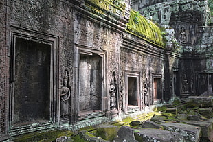 gray stone temple, Siem Reap, Angkor Wat, temple, Hinduism HD wallpaper