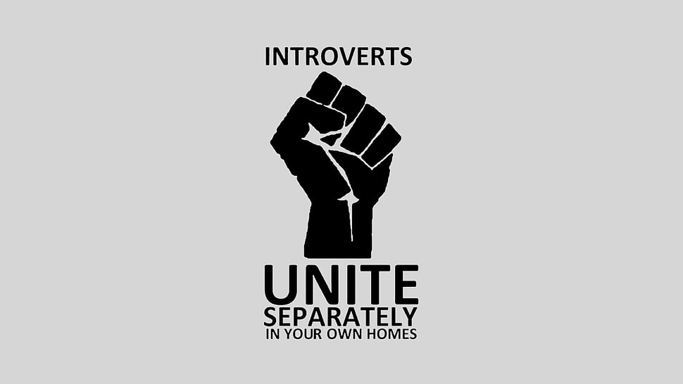 Introverts Unite logo, minimalism, humor, quote, introvert HD wallpaper ...