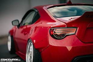 red coupe, Scion, Stance, StanceNation, car