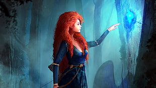 Disney Princess illustration, Brave, bow, Merida, Disney HD wallpaper