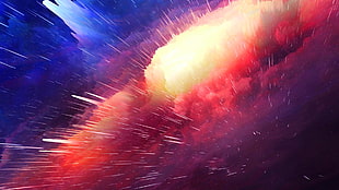 multicolored meteorite, galaxy, explosion, colorful HD wallpaper