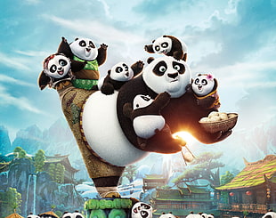 Kung Fu panda with family portrait HD wallpaper