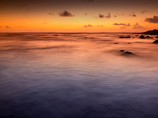 body of water over the horizon, lanzarote HD wallpaper