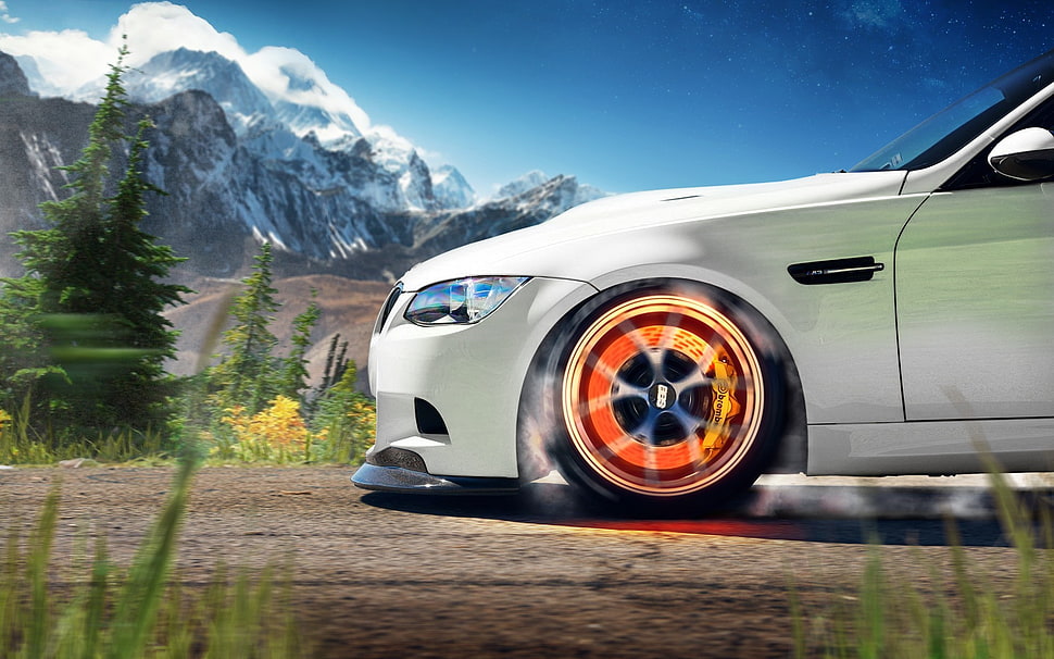 white car, car, BMW, BMW E92 M3, vehicle HD wallpaper