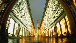 brown high rise building, GoPro, city, fisheye lens, Florence HD wallpaper