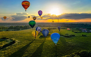 assorted hot air balloons, nature HD wallpaper