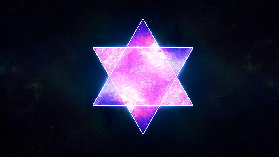 pink and white Star of David illustration HD wallpaper