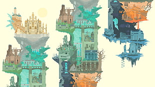assorted-color castles illustration, Dark Souls, video games, vector art, map HD wallpaper