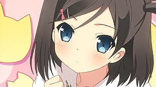 female anime character wearing white shirt HD wallpaper