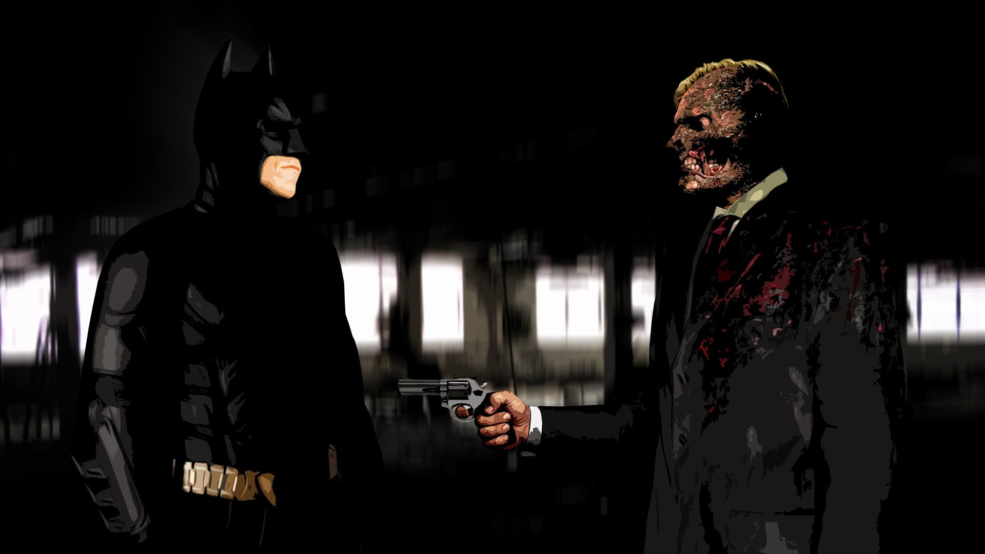 Batman and Two Face, movies, Batman, The Dark Knight, Two-Face HD wallpaper  | Wallpaper Flare