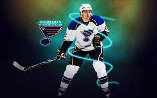 digital wallpaper of Johnson Ice Hockey player HD wallpaper