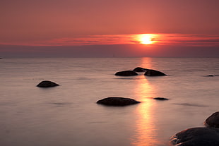 calm sea on sunset