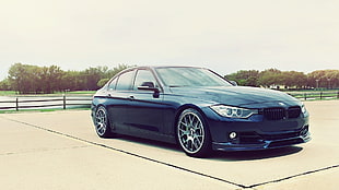 blue BMW sedan, BMW, car, vehicle, BMW F30 M3