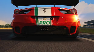 red coupe screengrab, car, video games, racing simulators, Assetto Corsa HD wallpaper